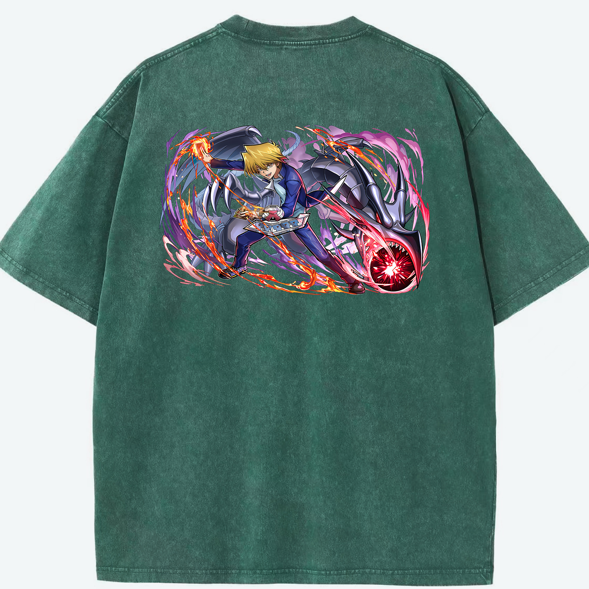 （画像用） 遊☆戯☆王 Yu-Gi-Oh! 綿100% ヴィンテージ風 半袖Tシャツ（背面プリント）